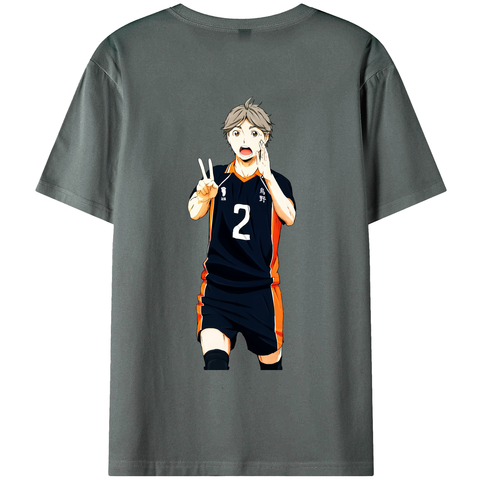 （画像用） ハイキュー!! Haikyu!! 綿100％ メンズ半袖Tシャツ（バックプリント） 通気性